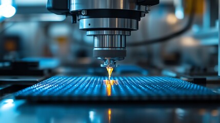 Semiconductor Manufacturing Process with Silicon Dies Attached by Pick and Place Machine in a Clean Fab