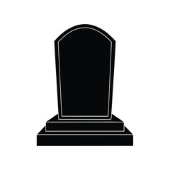 Black silhouette of a gravestone vector Art & Illustration