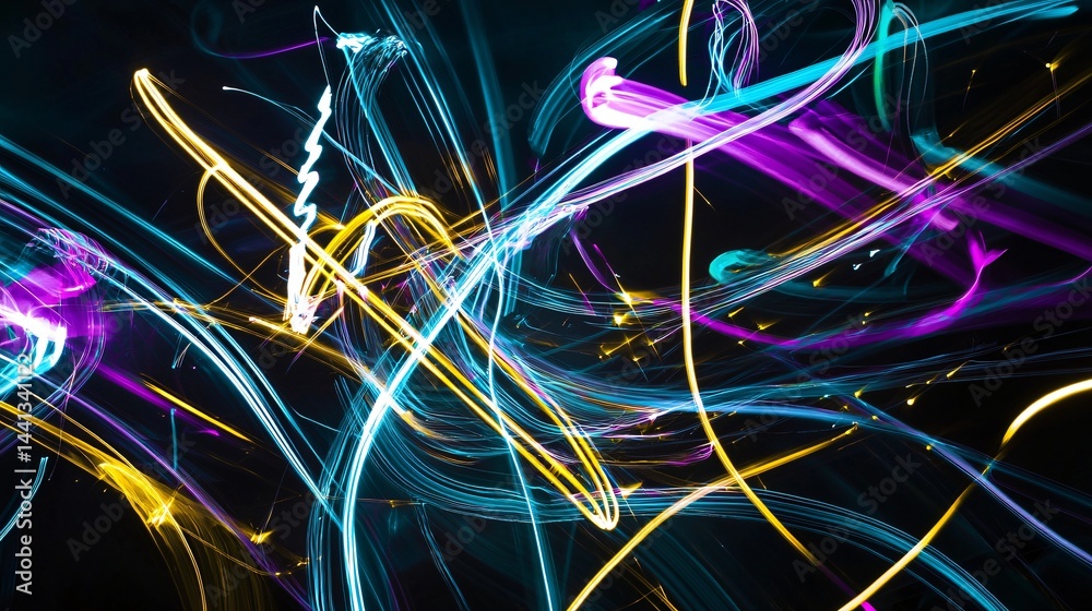 Poster stunning colorful abstract design showcasing an engaging display of light trails and vibrant pattern