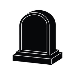 Black silhouette of a gravestone vector Art & Illustration