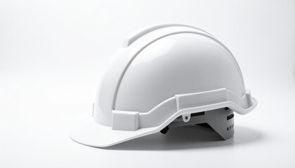 Fototapeta premium White Hard Hat Safety Helmet for Construction Worker Protection