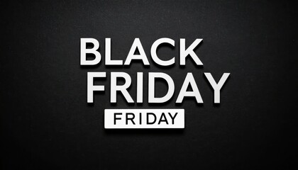 Black Friday Sale Announcement Bold White Letters on Black Background Perfect for Retail Promotion