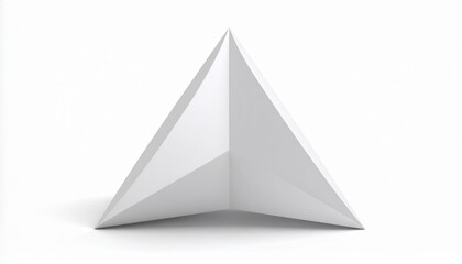 Abstract White Triangular Shape Geometric Minimalist Design 3D Render