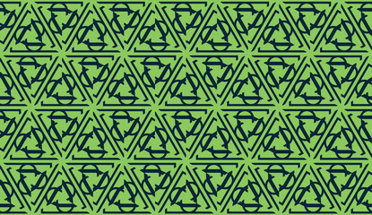 Pattern with abstract illusion triangles. Vector illustration. For your business, presentation, fashion print. light, dark green color. seamless