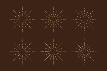 Collection of vintage sunburst design elements.