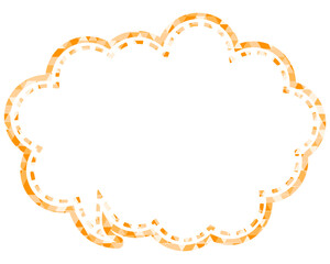 ステンドグラス風吹き出し　三角形模様　丸みのある雲形