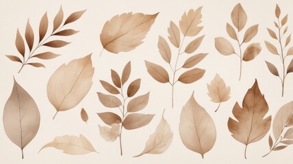 leaves on white background