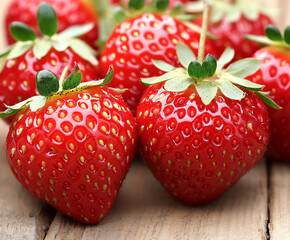 glistening red strawberry close-up