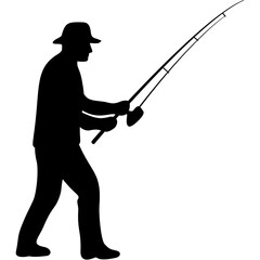 Man Fishing Silhouette