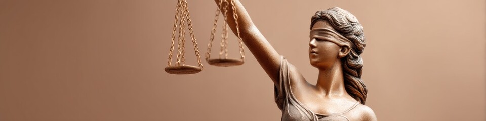 Obraz premium Patina Bronze Justice Concept Minimalist Legal Branding with Empathetic AI-Enhanced Advocacy, Symbolizing Ethical Leadership and Client Trust