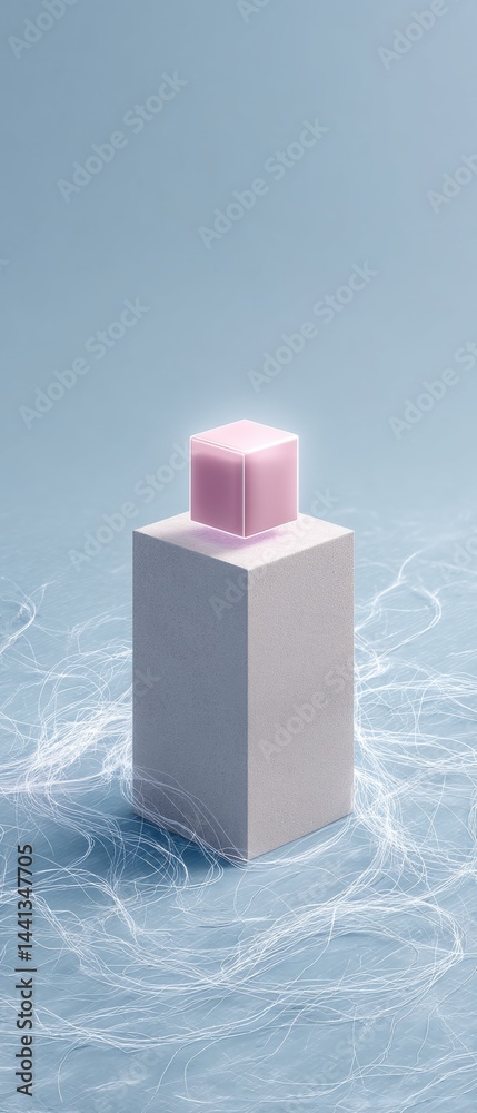 Poster ethereal digital innovation minimalist geometric virtual gadget showcasing next-gen tech aesthetics 