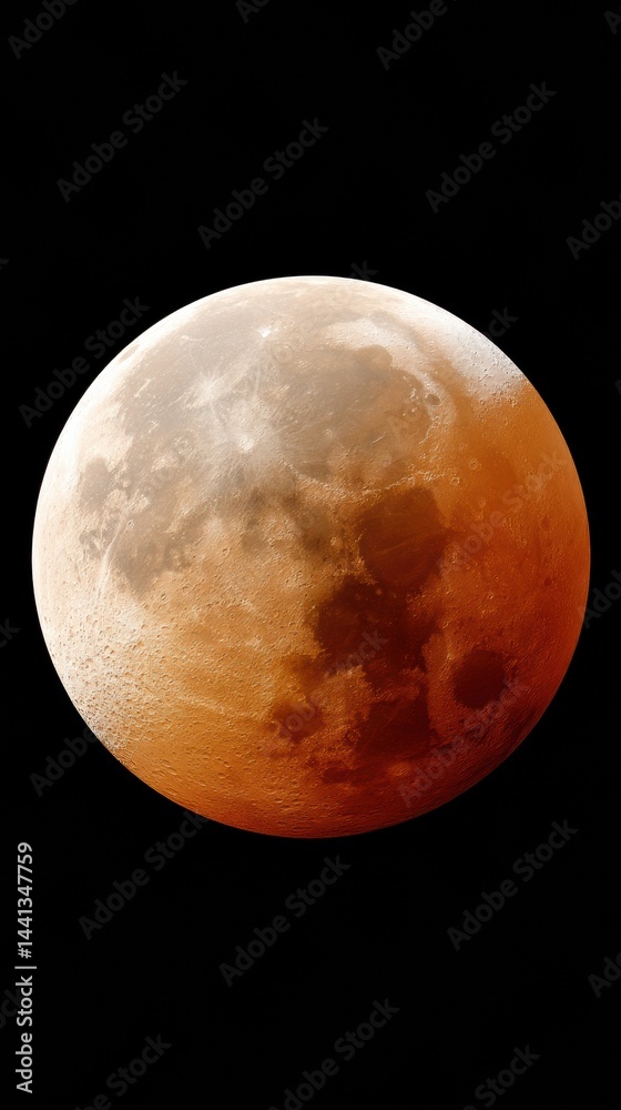 Leinwandbilder Cosmic Precision Immersive Lunar Eclipse - Scientific Documentation of Celestial Mechanics in Ultra-High Resolution for Space Exploration and Digital Science Content