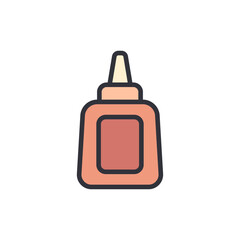 Glue colored icons, minimalist vector illustration ,simple transparent graphic element .Isolated on white background