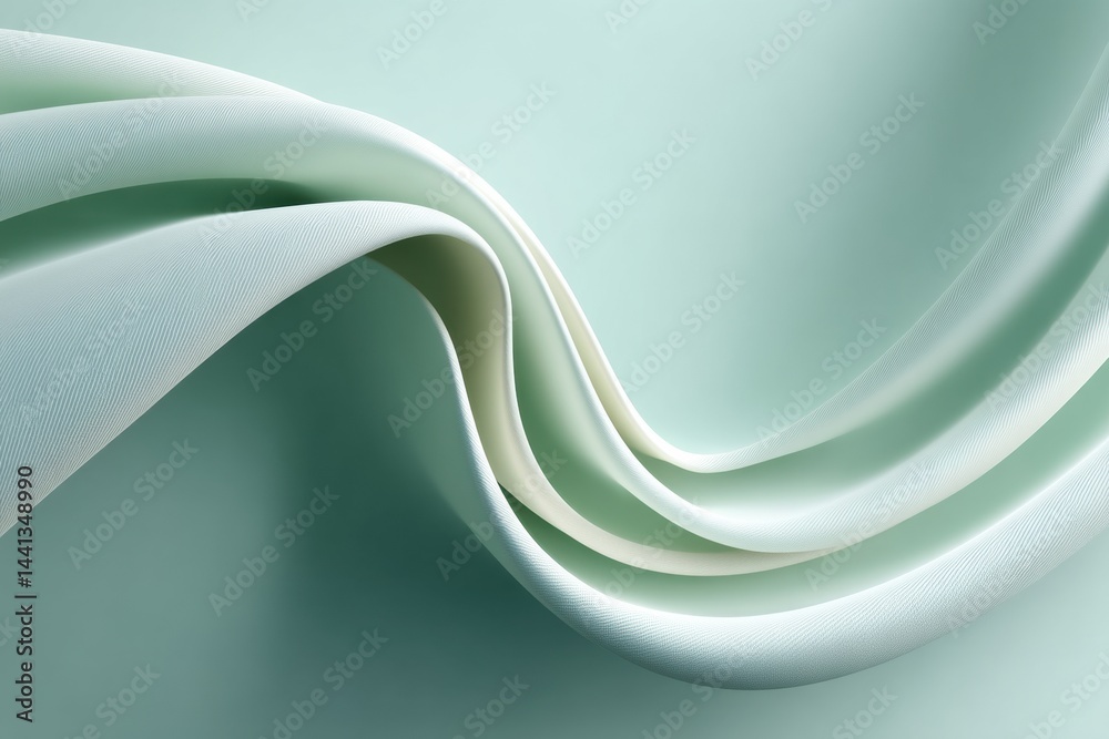 Poster Minimalist Sage Fluid Dynamics Ethereal Soft Texture Design Exploring Organic Curves, Contemporary Aesthetic for Digital Branding and Calm Innovation Visualization