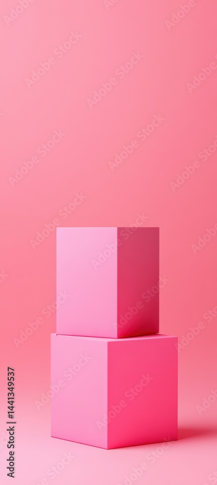 Poster minimalist pink digital innovation sleek product display showcasing virtual world builder software p