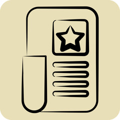 Icon Millitary Helmet 2. related to Military symbol. hand drawn style. design editable