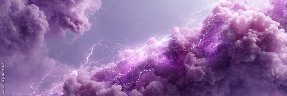 Aufkleber ethereal thunderstorm visualization dramatic purple lightning clouds capturing climate dynamics and 