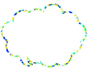 Naklejka premium ステンドグラス風吹き出し 三角形模様 丸みのある雲形