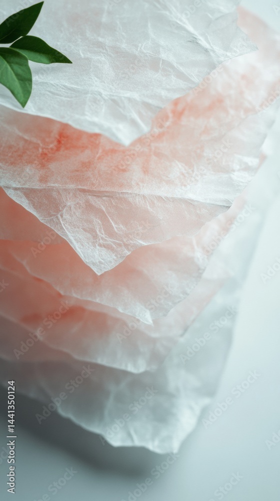 Poster sustainable texture symphony translucent eco-friendly tissue paper with soft coral gradient - minima