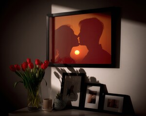 Cinematic Love Story Nostalgic Sunset Romance Visual with Warm Orange Hues - Emotional Brand Storytelling for Modern Relationship Marketing