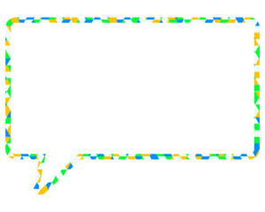 ステンドグラス風吹き出し　三角形模様　四角形
