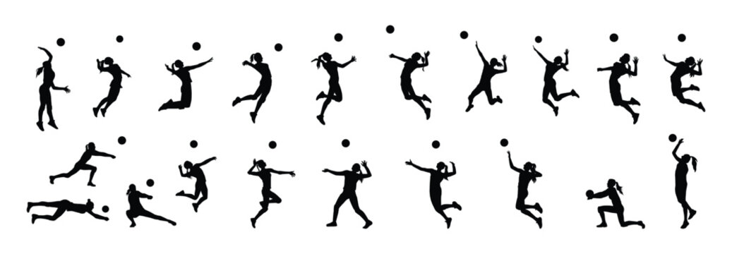 volleyball player silhouette woman volleyball player silhouette