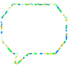 ステンドグラス風吹き出し　三角形模様　角のある八角形