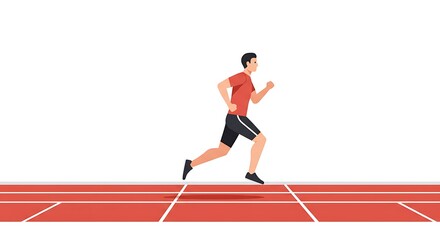 Man Running on a Track for Sports or Fitness