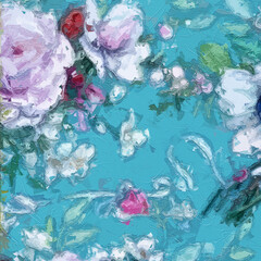 Various oil paintings, flowers, butterflies, leaves, parrots, birds, roses, peonies, scenery, moonlight, paisley, monkeys, frogs
