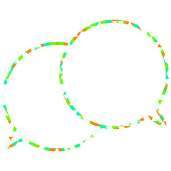 ステンドグラス風吹き出し　三角形模様　重なる会話