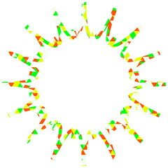 ステンドグラス風吹き出し　三角形模様　ギザギザした形