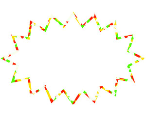 ステンドグラス風吹き出し　三角形模様　細長いギザギザした形