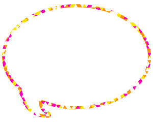 ステンドグラス風吹き出し　三角形模様　丸形