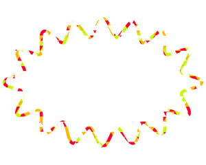 ステンドグラス風吹き出し　三角形模様　細長い丸みのあるギザギザした形