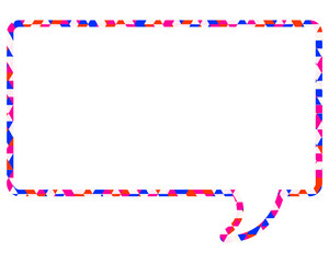 ステンドグラス風吹き出し　三角形模様　四角形