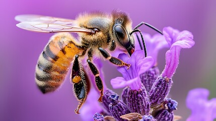 Honeybee on lavender flower