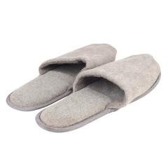 Home slippers color gray isolated on white background