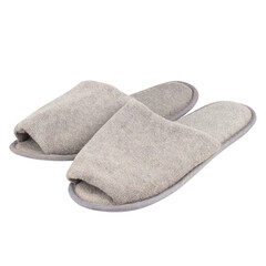 Home slippers color gray isolated on white background
