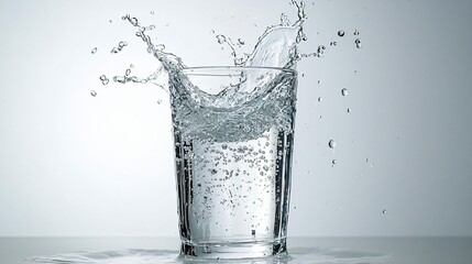 Beautiful artistic image of a glass of water showcasing the clarity and refreshing nature of liquid in a minimalist presentation