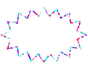 ステンドグラス風吹き出し　三角形模様　細長いギザギザした形