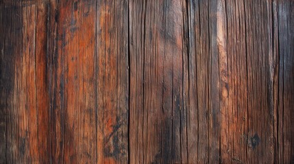 Obraz premium Close-up view of rustic wooden planks displaying rich textures and warm tones in natural light