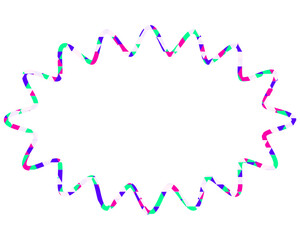 ステンドグラス風吹き出し　三角形模様　細長い丸みのあるギザギザした形