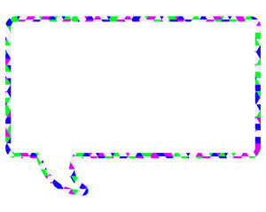 ステンドグラス風吹き出し　三角形模様　四角形