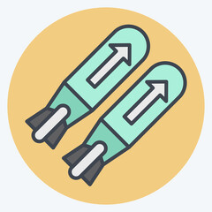 Icon Missile. related to Military symbol. color mate style. design editable 1