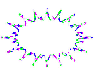 ステンドグラス風吹き出し　三角形模様　細長いギザギザした形