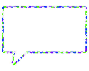 ステンドグラス風吹き出し　三角形模様　四角形