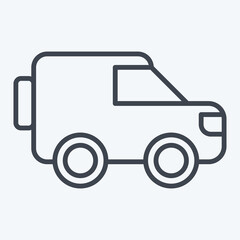 Icon Millitary Bus. related to Military symbol. line style. design editable