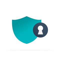 shield icon and padlock, colored flat vector. modern and minimalist design.