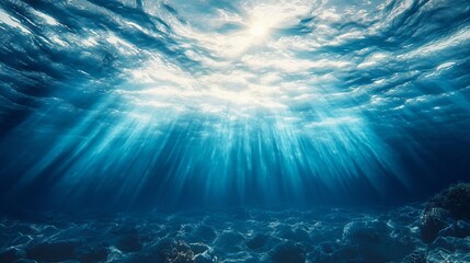 Underwater paradise gentle rays illuminate coral reef ocean depths poster art