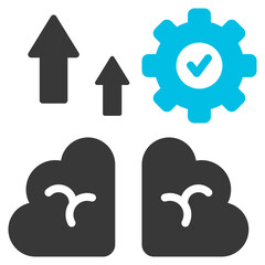 Neuroplasticity Glyph Blue Grey Icon